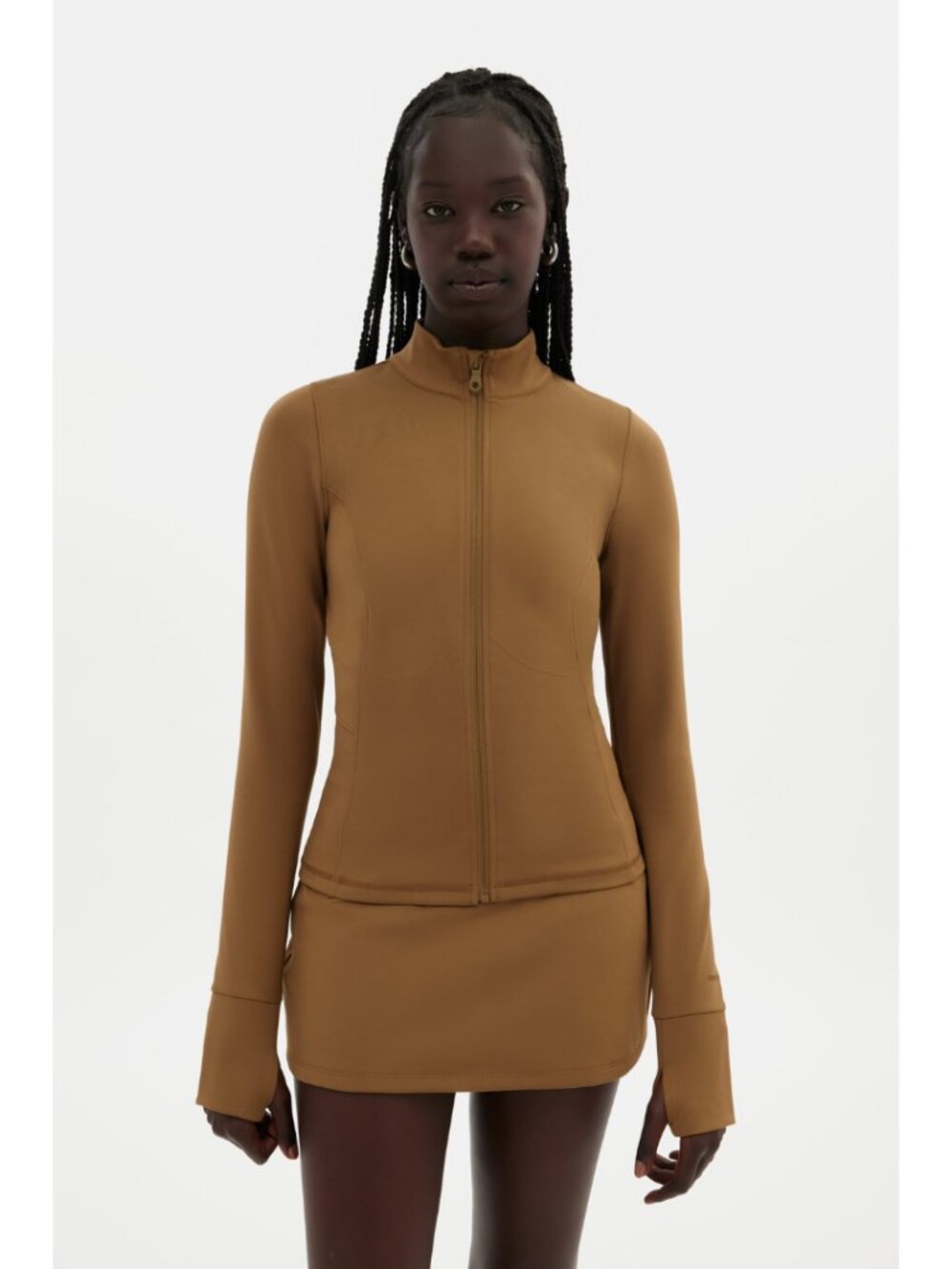 Girlfriend Collective Beachwood Parker Seamed Jacket NWT Size XXS Neutral Sporty